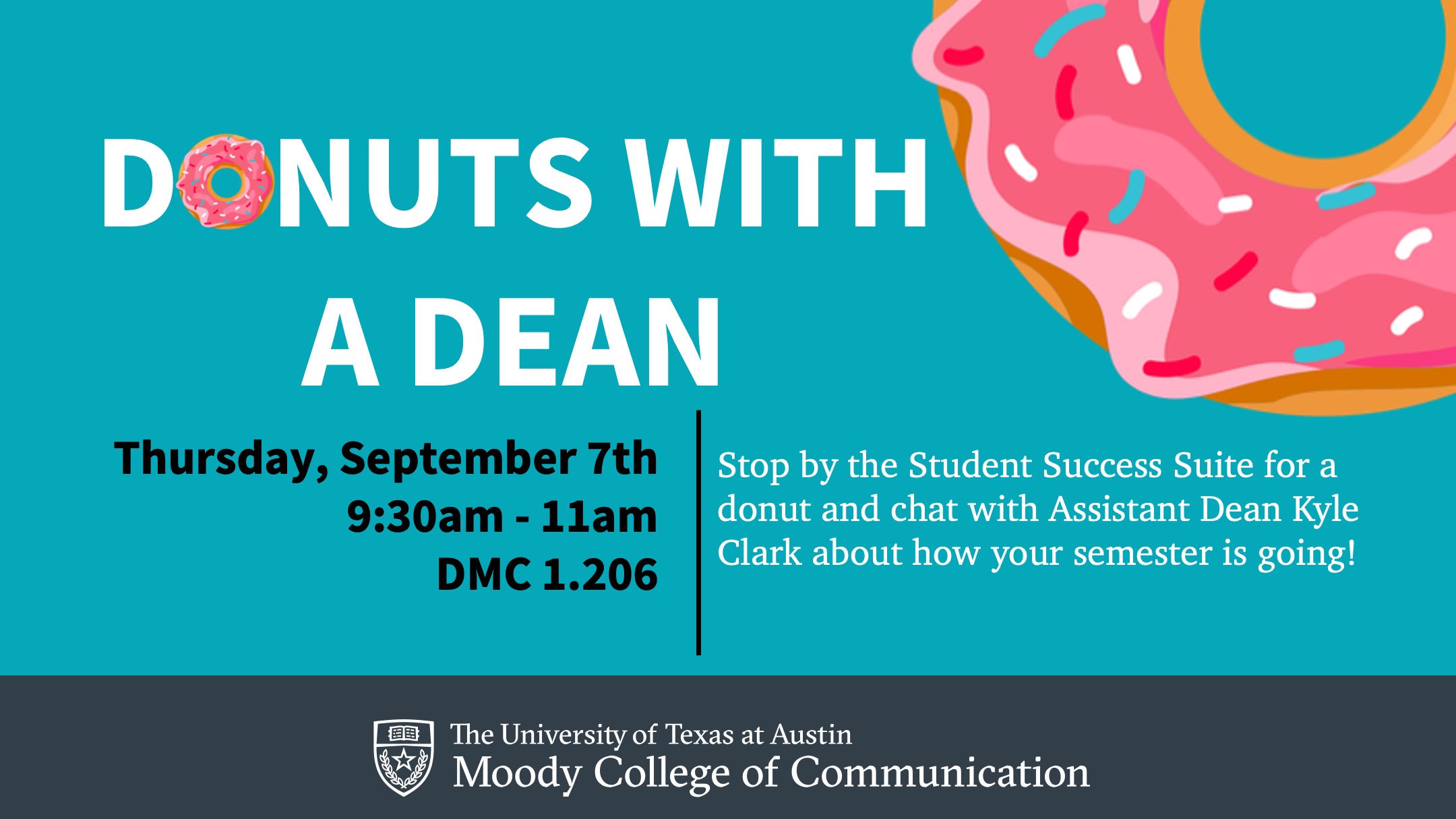 image of donut with Donuts with a Dean event details