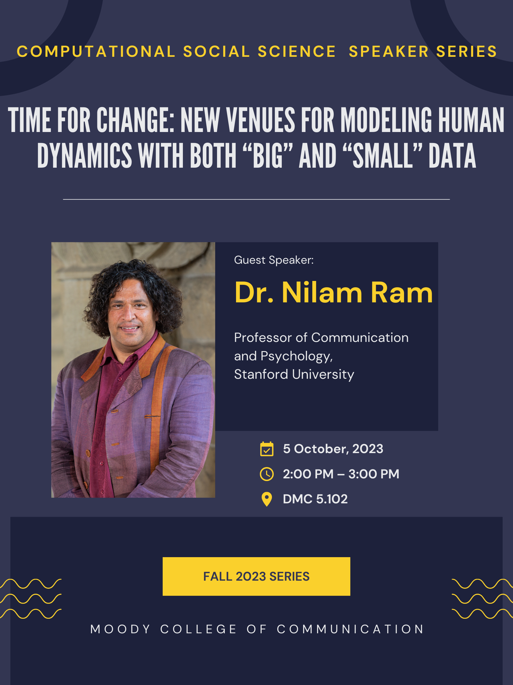 poster on Dr. Nilam Ram's talk