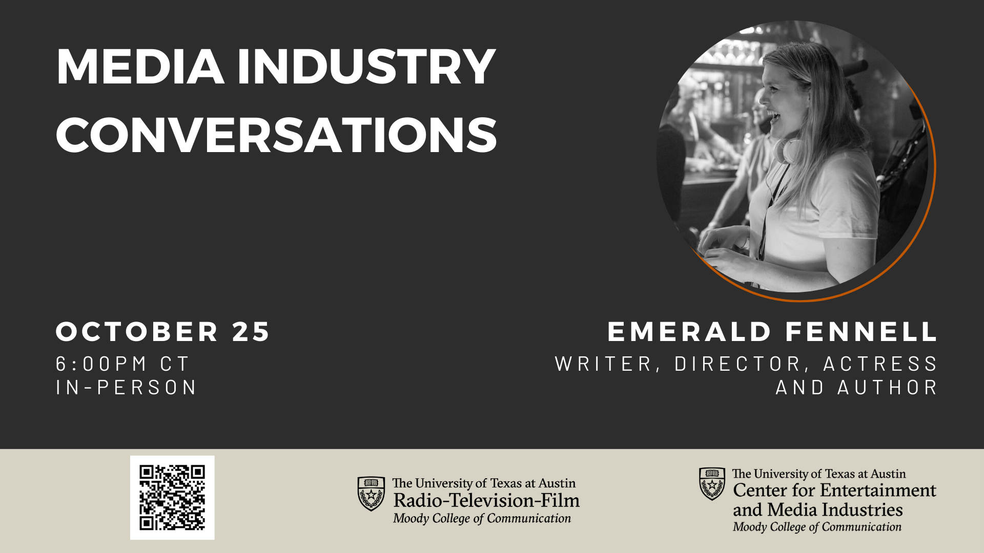 Emerald Fennell, Writer, Director, Actress, Author, October 25, 6pm, In-Person