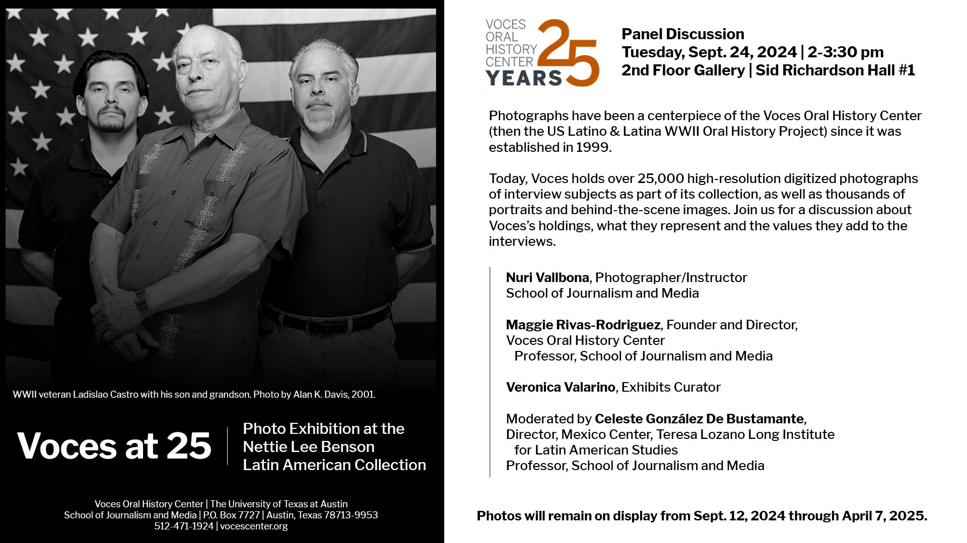 Voces at 25 Photo Exhibition Flyer